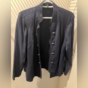 Lane Bryant navy blue blazer with decorative buttons
